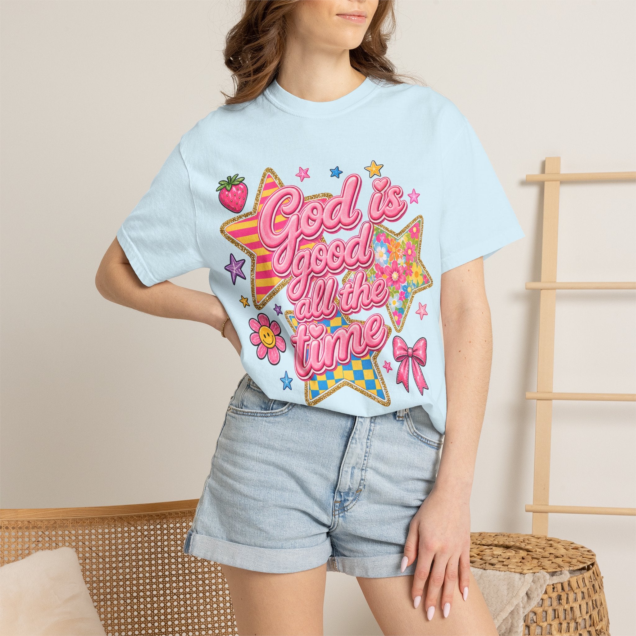 God Is Good All the Time T-Shirt — Retro Pastel Faith Graphic Tee