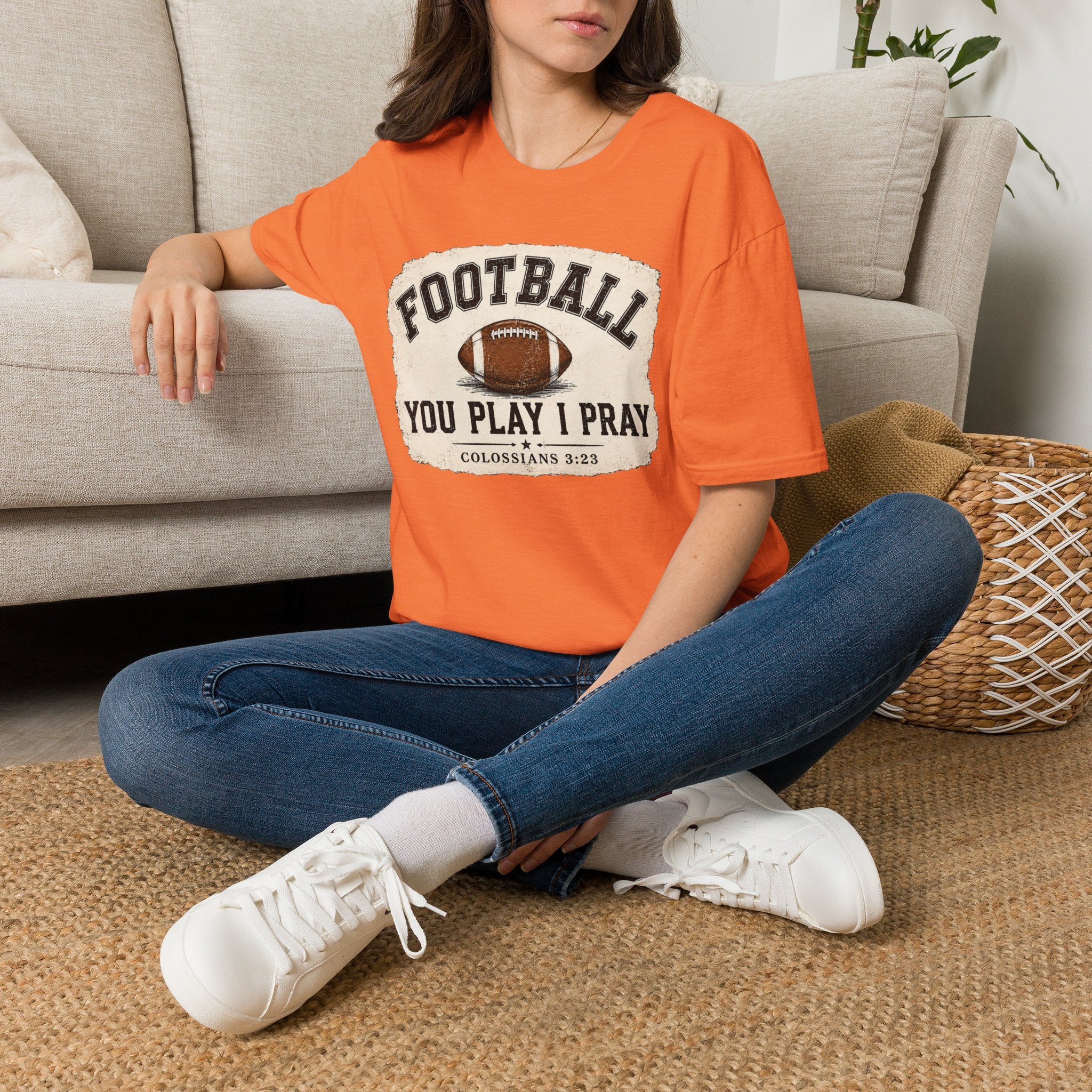 Football You Play I Pray T-Shirt — Christian Sports Fan Tee