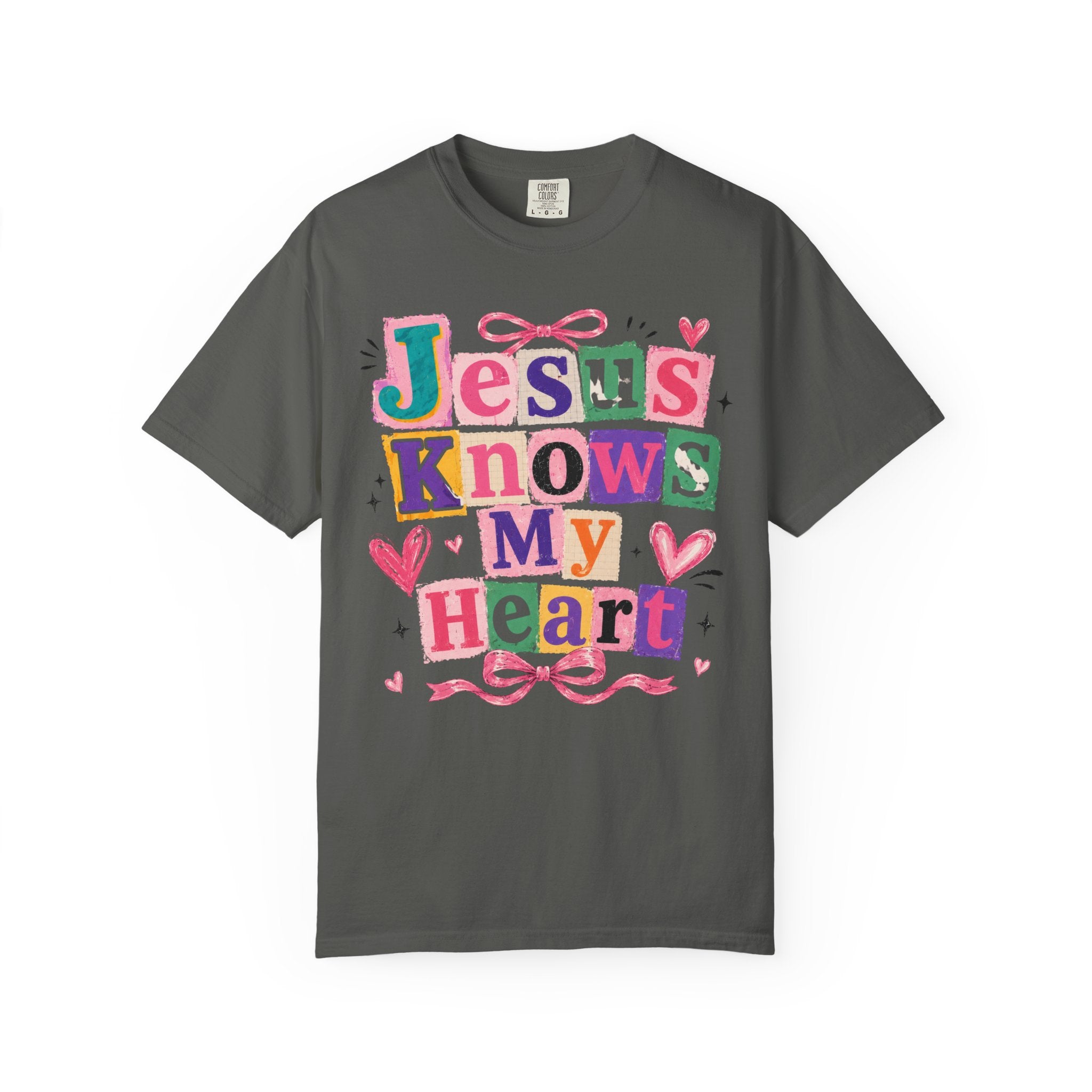 Jesus Knows My Heart T-Shirt — Colorful Faith Graphic Tee