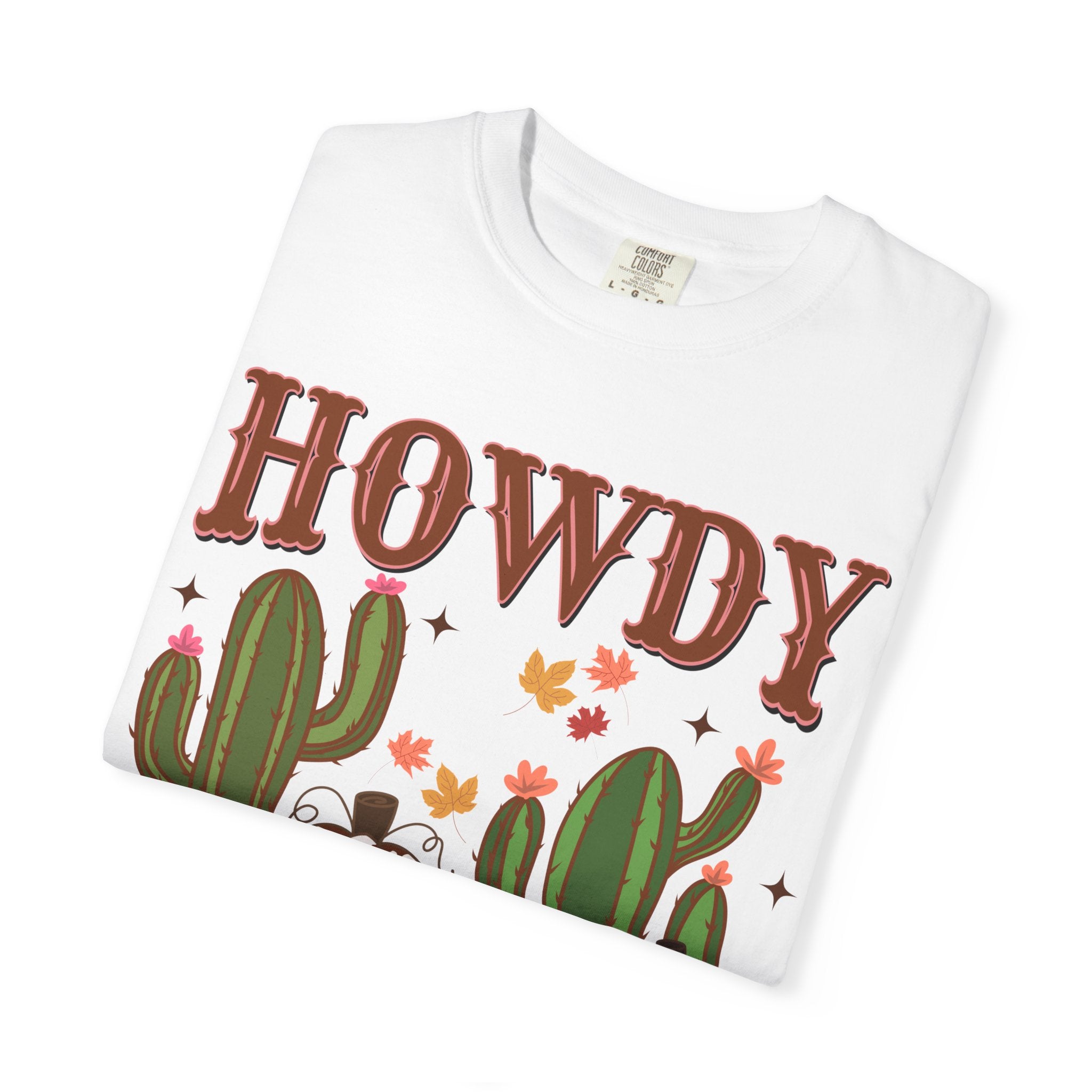 Howdy Fall Graphic Tee — Western Cactus Pumpkin Autumn T-Shirt
