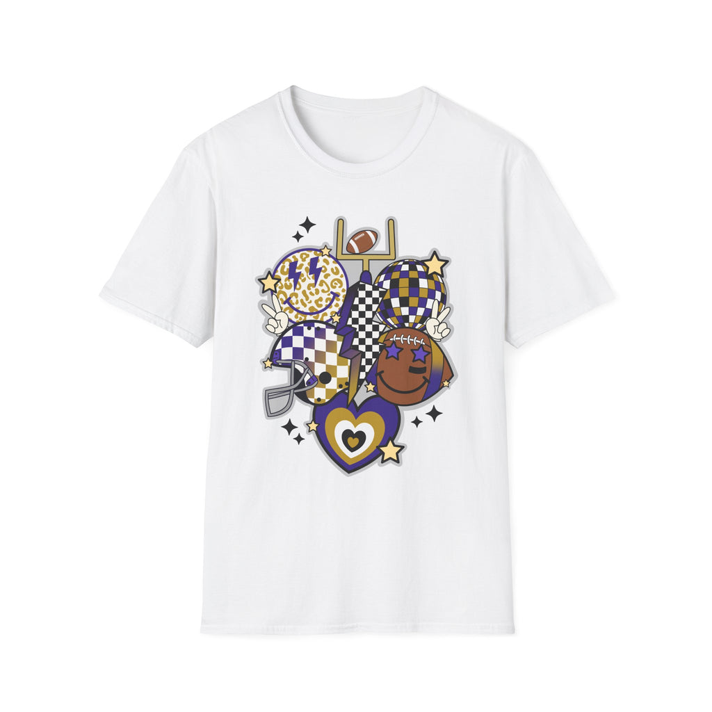 Football Spirit Graphic T-Shirt — Checker & Leopard Team Design