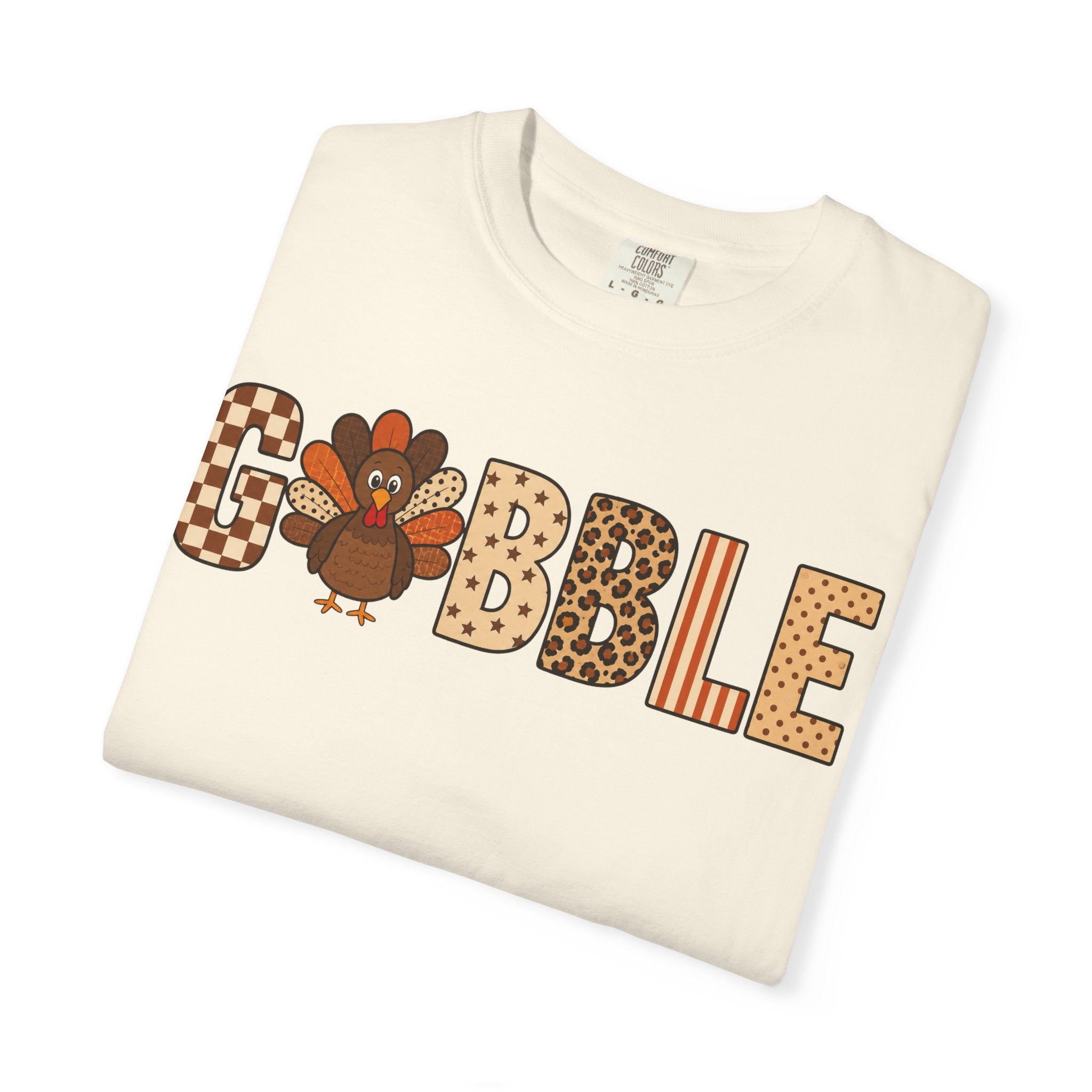Gobble Turkey Graphic T-Shirt — Thanksgiving Family Pilgrim Holiday Tee