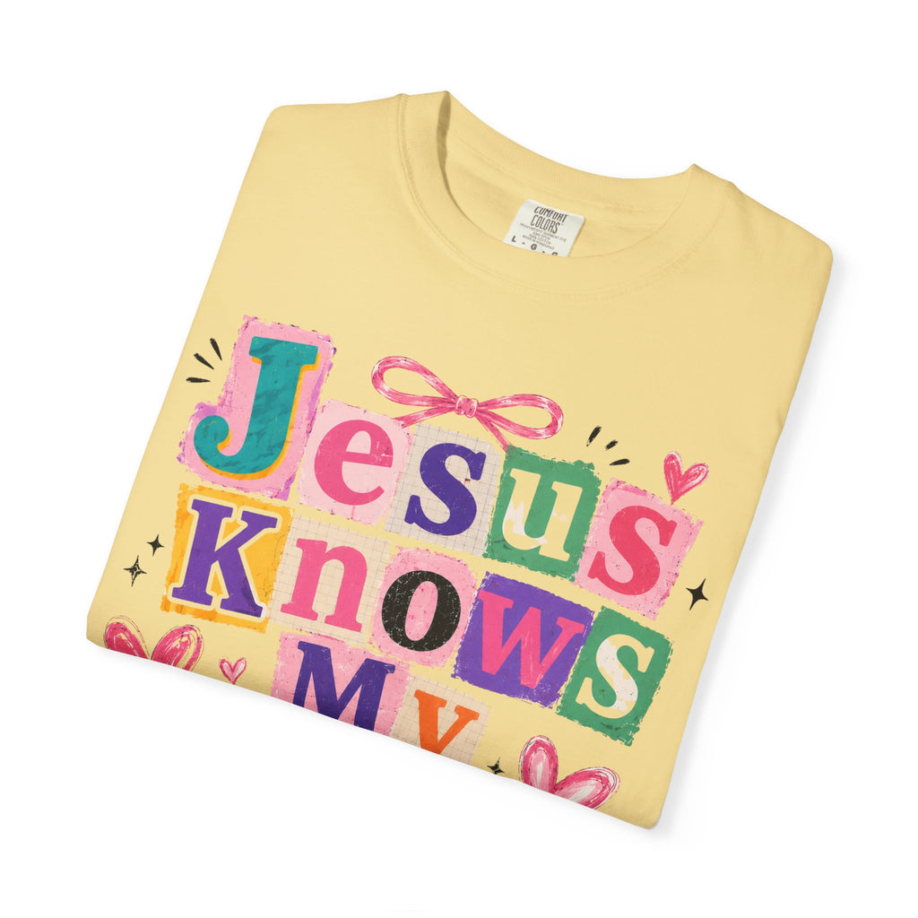 Jesus Knows My Heart T-Shirt — Colorful Faith Graphic Tee