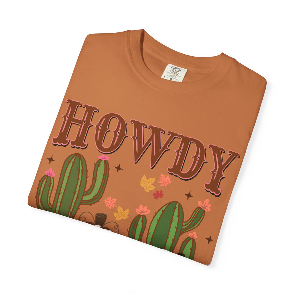 Howdy Fall Graphic Tee — Western Cactus Pumpkin Autumn T-Shirt