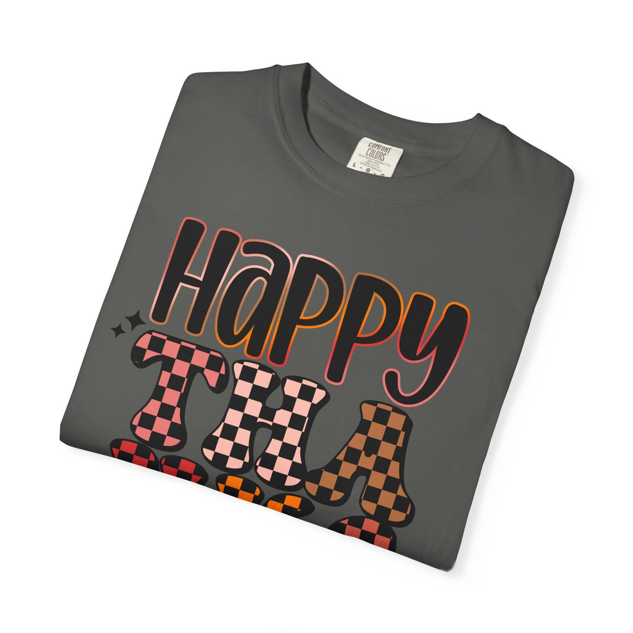 Happy Thanksgiving T-Shirt — Retro Plaid & Leopard Fall Tee