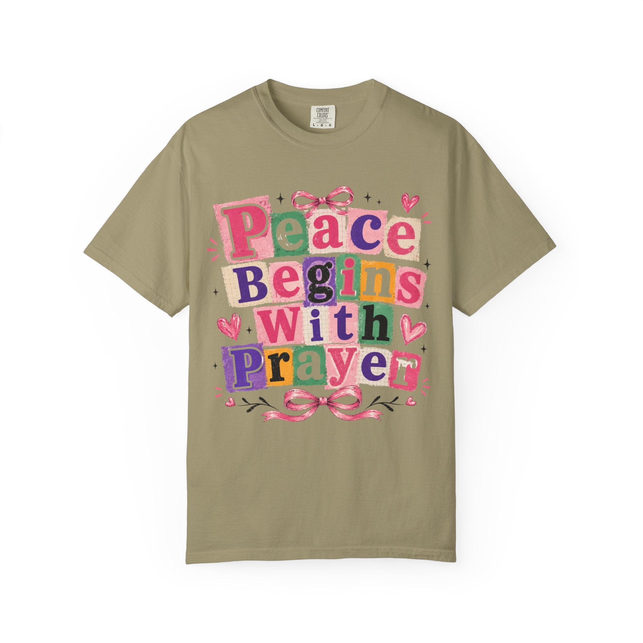 Peace Begins With Prayer T-Shirt — Inspirational Faith Graphic Tee