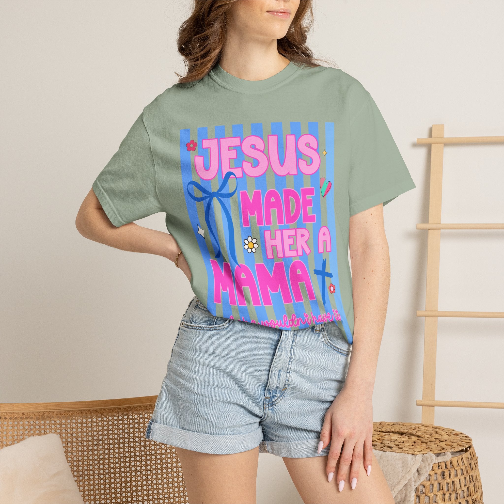 Jesus Made Her a Mama Tee — Cute Faith-Based