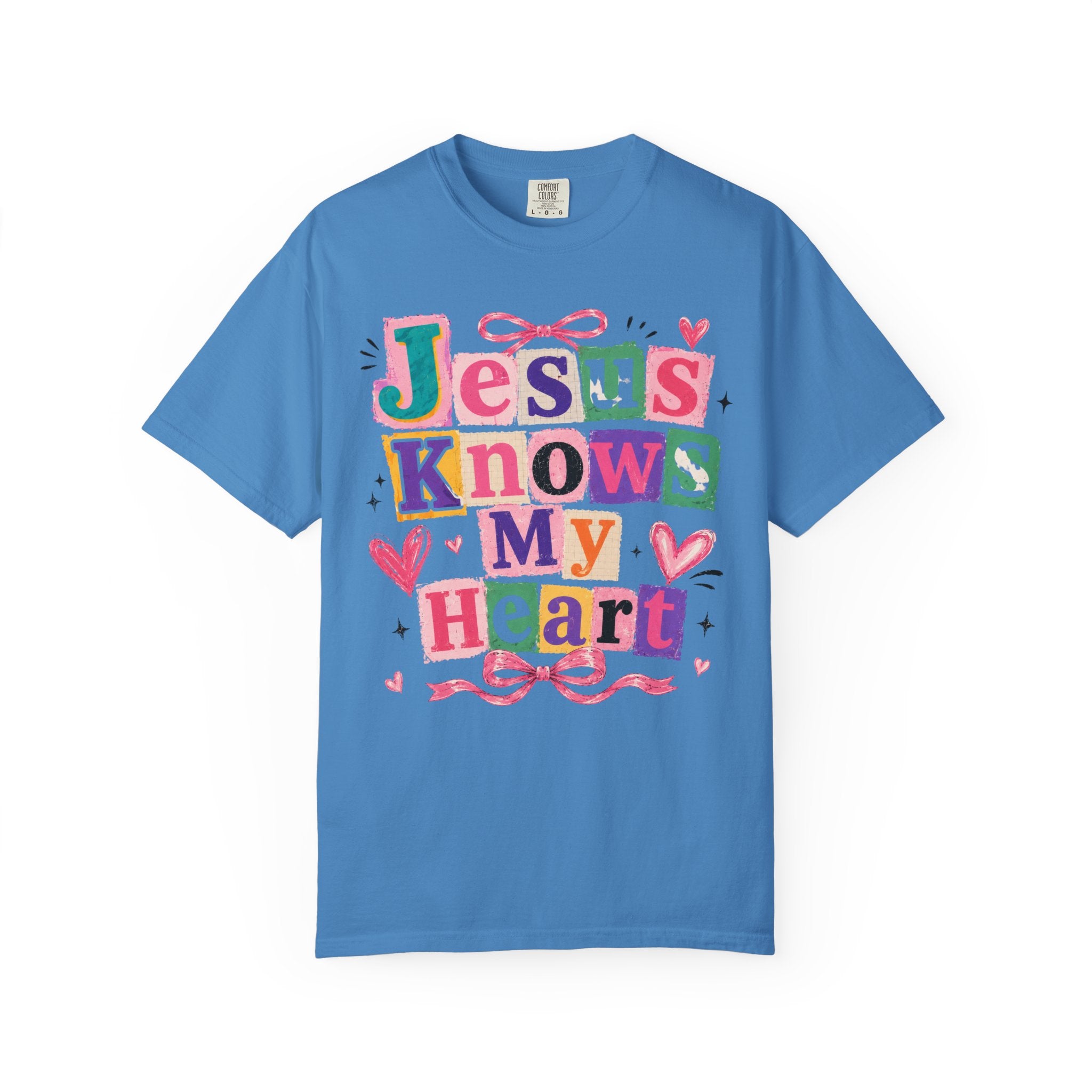Jesus Knows My Heart T-Shirt — Colorful Faith Graphic Tee