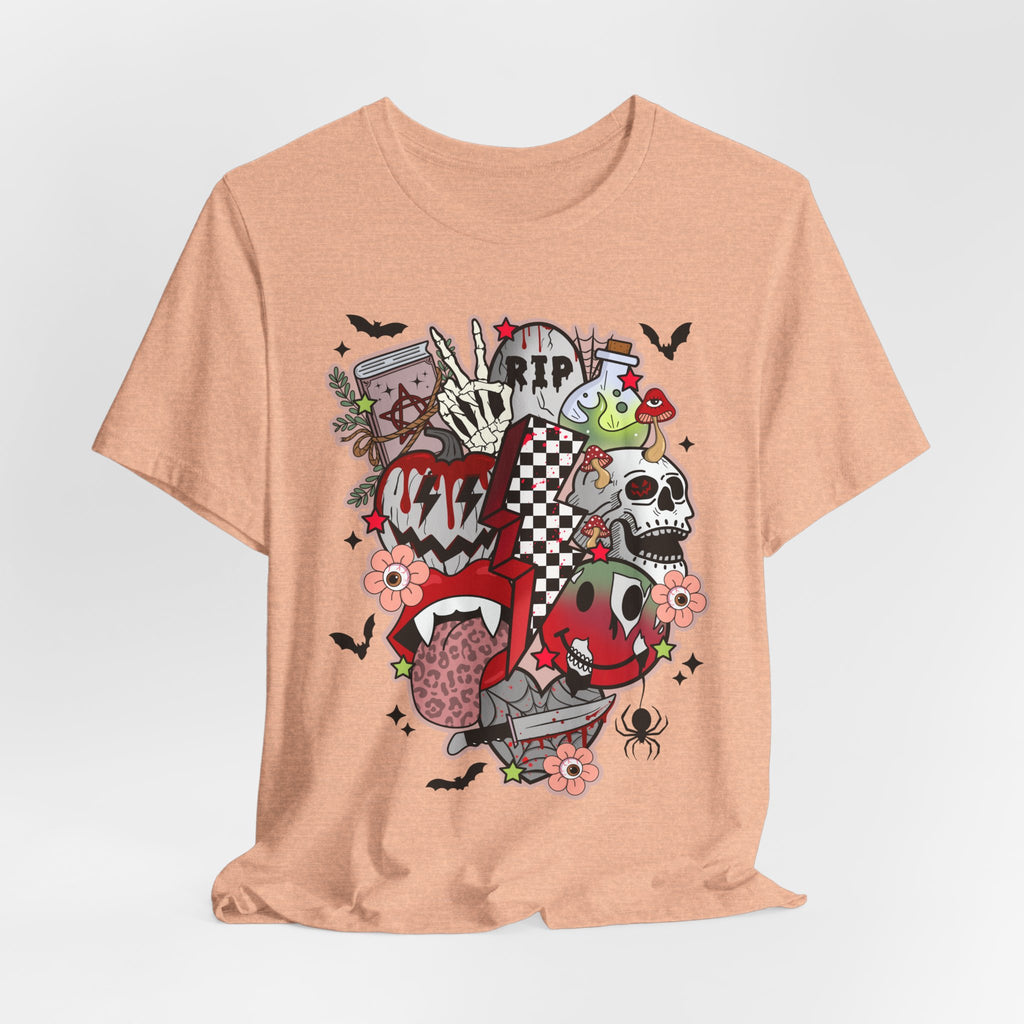 Skull & Joker Graphic Tee — Halloween Goth Punk Horror T-Shirt