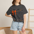 Halloween "EEK" T-Shirt with Orange Bow & Candy Corn Design