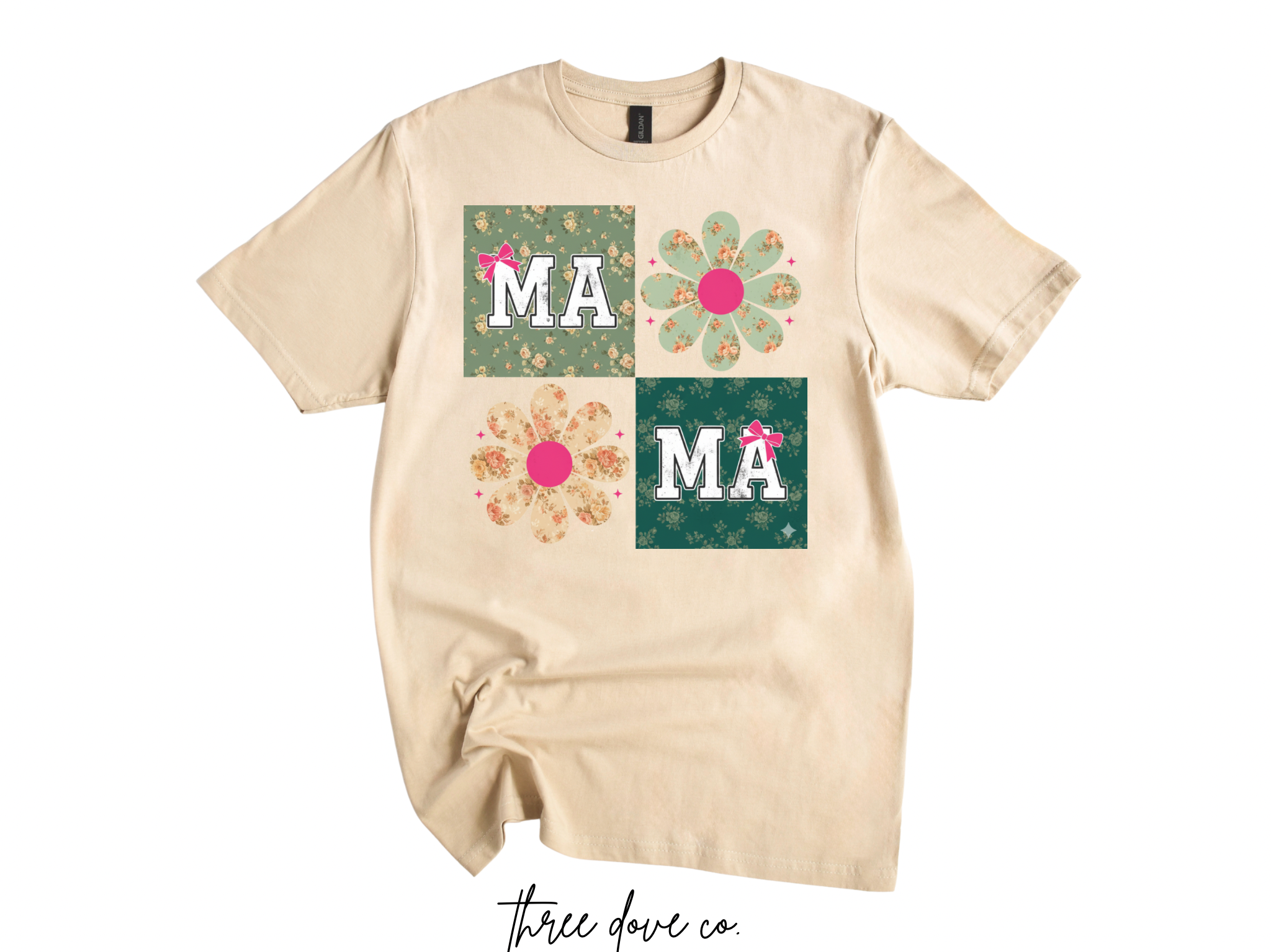 Retro Floral Mama Patchwork Tee